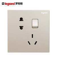 TCL-legrand TCL-罗格朗 罗格朗开关插座面板电源插座仕典米兰金色大面板10A五孔带开关（双控）