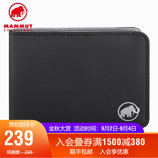 MAMMUT(锅具) MAMMUT猛犸象Flap Wallet男女户外时尚经典耐用牛津布短款钱包 黑色 均码