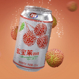 宏宝莱 汽水 荔枝味 330ml*24听