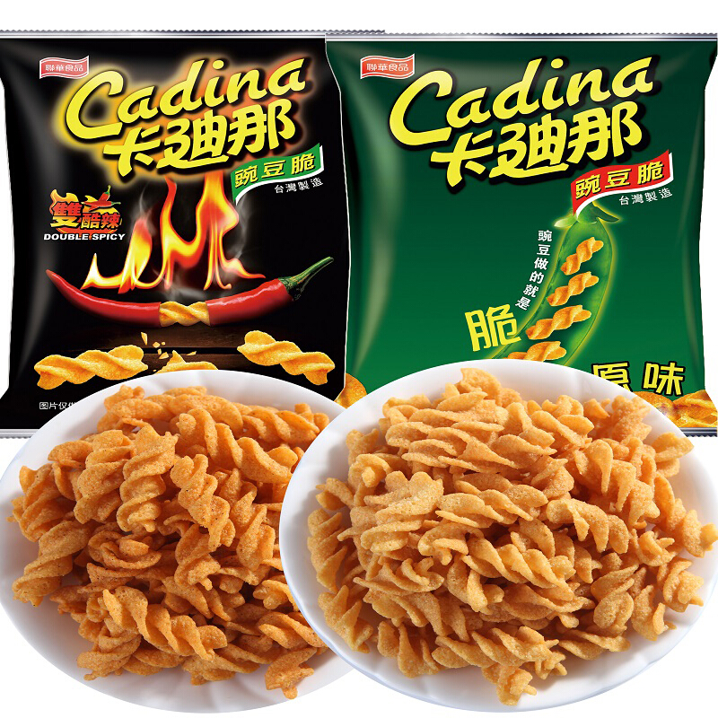 Cadina 卡迪那 豌豆脆组合装 2口味 62g*2袋（原味62g+双酷辣味62g）