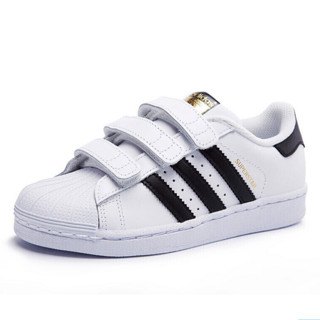 adidas ORIGINALS SUPERSTAR CF C 儿童休闲运动鞋 B26070 亮白/1号黑 29.5码