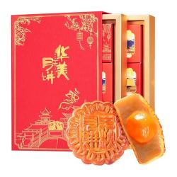 Huamei 华美 月饼礼盒赋月礼蛋黄纯白莲蓉中秋月饼大礼包810g