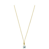 TOUS 桃丝熊 MINI IVETTE系列 912194000 时尚18K黄金蓝色帕托石珍珠项链 45cm