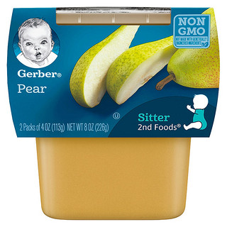 Gerber 嘉宝 果泥 美版 2段 梨子味 113g*2罐