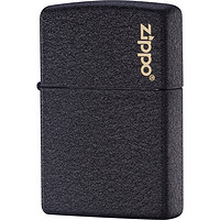 ZIPPO 之寶 打火機之寶防風煤油 黑裂漆經典商標 生日禮物男士 單機 可定制