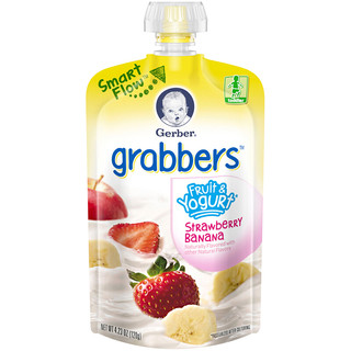 Gerber 嘉宝 有机酸奶果泥 美版 4段 草莓香蕉味 120g
