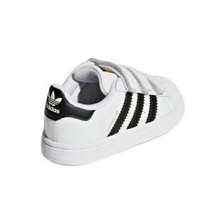 adidas ORIGINALS SUPERSTAR CF I 男童休闲运动鞋 BZ0418 白色/黑色/金色 25.5码