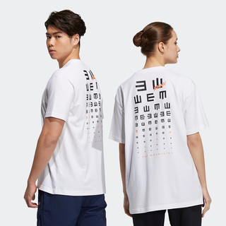 adidas 阿迪达斯 ISEEM GFX TEE 中性运动T恤 GN7335 白色 XXXL