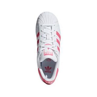 adidas ORIGINALS SUPERSTAR J 女童休闲运动鞋 CG6608 亮白/天然粉 38.5码