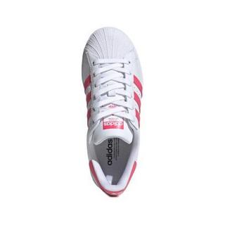 adidas ORIGINALS SUPERSTAR J 女童休闲运动鞋 FW0773 白/超群粉 39码
