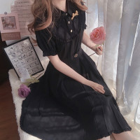 樱花家族 jk制服 安梨小川 雪纺连衣百褶裙 黑色