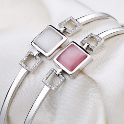 chinagold中国黄金925银手链时尚猫眼银手链