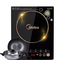 Midea 美的 C21-WK2102T 电磁炉 整板触控式黑晶汉森亚光 微晶面板 八档火力  8档火力调节(2100w)