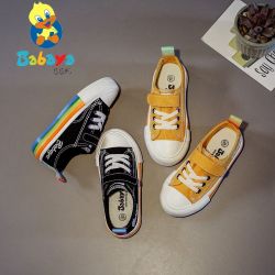 Babaya 芭芭鸭 2021春季新款儿童帆布鞋休闲女童百搭板鞋男童布鞋板鞋韩版