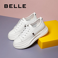 BeLLE 百丽 小白鞋女商场同款松糕厚底休闲单鞋U8N1DAM0 白色 36