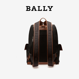 BALLY 巴利 官方2021新款ABNER.CPS男士黑色条纹尼龙休闲大容量双肩包6236728 黑色 均码