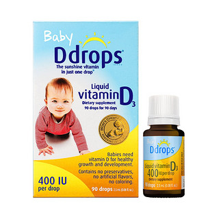 Ddrops 儿童维生素D3滴剂 400IU 2.5ml*2瓶