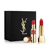 YVES SAINT LAURENT 圣罗兰 口红礼盒装 (莹亮纯魅唇膏N°12红粉派对4.5g+纯口红#N°01正红色3.8g)