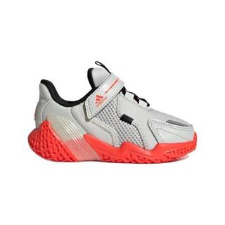 adidas 阿迪达斯 4UTURE RNR EL I 男童休闲运动鞋 EG1772 轨道灰/红荧光/一号黑 23码