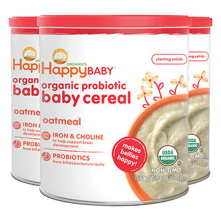 HappyBABY 禧贝 有机米粉 美版 1段 燕麦味 198g*3罐