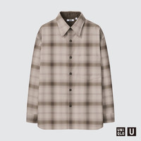 优衣库【UNIQLO U】男装/女装 法兰绒宽松格子衬衫(长袖) 442951
