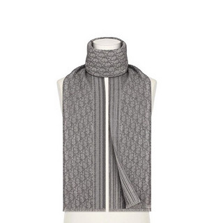 Dior 迪奥 Oblique 男士羊绒围巾 03E0006A0335_C840 灰色 205*35cm