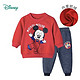 Disney 迪士尼 儿童印花加绒卫衣套装