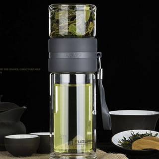 FUGUANG 富光 泡茶师系列 G1609-SH-240 双层玻璃杯 240ml 灰色
