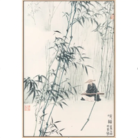 仟象映画 成军 竖版风景人物装饰画A款 《冷韵》40x60cm 油画布 浅木色实木框