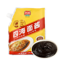 四海黄豆酱豆瓣酱拌面凉拌点蘸烧烤蘸料调味品袋装黄豆400g1袋面酱
