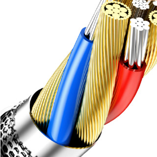 collen 科邻 USB-A转Lightning/Micro-B/Type-C 2A 数据线 铝合金+编织线 1.2m 中国红