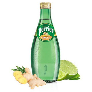 Perrier 巴黎水 充气天然矿泉水 干姜青柠味 330ml*24瓶