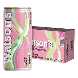 watsons 屈臣氏 X苏打汽水 荔枝马天尼风味 0糖0脂0卡 气泡饮料 265ml*15罐