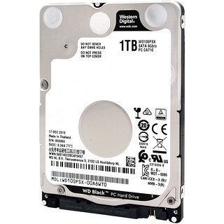 西部数据 笔记本硬盘 黑盘 SATA6Gb/s 7200转 64M WD10SPSX  1TB