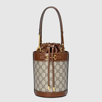 GUCCI 古驰 马衔扣1955系列 女士棕色小号水桶包