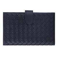 BOTTEGA VENETA 葆蝶家 女士羊皮长款钱包 121060V001N4014 深蓝色