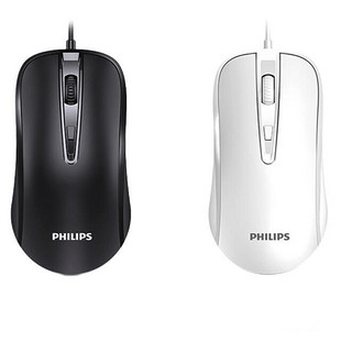 PHILIPS 飞利浦 SPK7214 静音版 有线鼠标 1600DPI 黑色