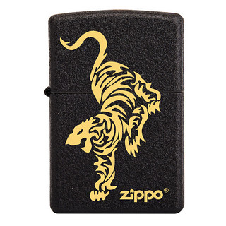 ZIPPO 之宝 经典系列 236 打火机 黑裂漆 猛虎下山