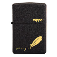 ZIPPO 之宝 经典系列 236 打火机 黑裂漆 爱情羽毛