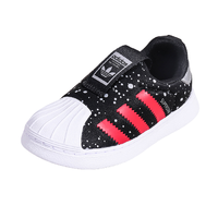 adidas ORIGINALS SUPERSTAR 360 I 儿童休闲运动鞋 FV3435 黑/白/银/红 18码