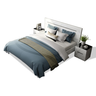 SUNHOO 双虎-全屋家具 16H1 现代简约板式床 180*200cm 低箱款