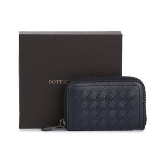 BOTTEGA VENETA 葆蝶家 女士牛皮编织零钱包 551784V465Y4026 深蓝色