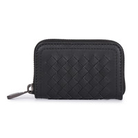 BOTTEGA VENETA 葆蝶家 女士牛皮编织零钱包 551784V465Y8538 黑色