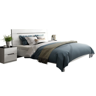 SUNHOO 双虎-全屋家具 16H1 现代简约板式床 180*200cm 低箱款