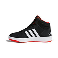 adidas 阿迪达斯 HOOPS MID 2.0 K 男童休闲运动鞋 B75743 1号黑色/亮白 33.5码