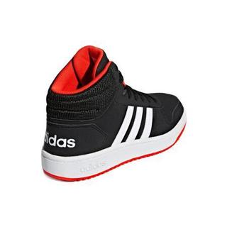 adidas 阿迪达斯 HOOPS MID 2.0 K 男童休闲运动鞋 B75743 1号黑色/亮白 33.5码