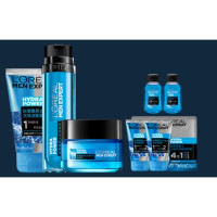 L'OREAL PARIS 巴黎欧莱雅 男士水能保湿三件套(洁面膏100ml+50ml*2+精华露50ml+强润霜50ml+水凝露50ml*2+面膜30ml*3+赠洁面膏50ml+面膜30ml)