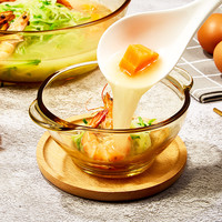 双耳玻璃碗碟套装透明沙拉碗家用耐热汤碗泡面饭碗微波炉专用加热