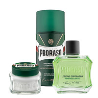 PRORASO 博拉索 凉感薄荷系列男士护肤套装 (按摩霜100ml+须后水100ml+剃须泡沫300ml)