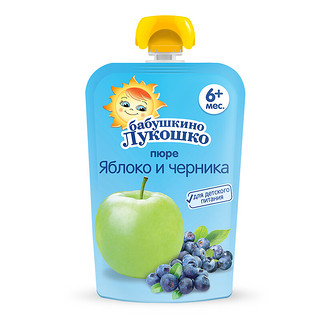 babushkino lukoshko 奶奶的菜篮 果泥 俄罗斯版 3段 蓝莓苹果味 90g
